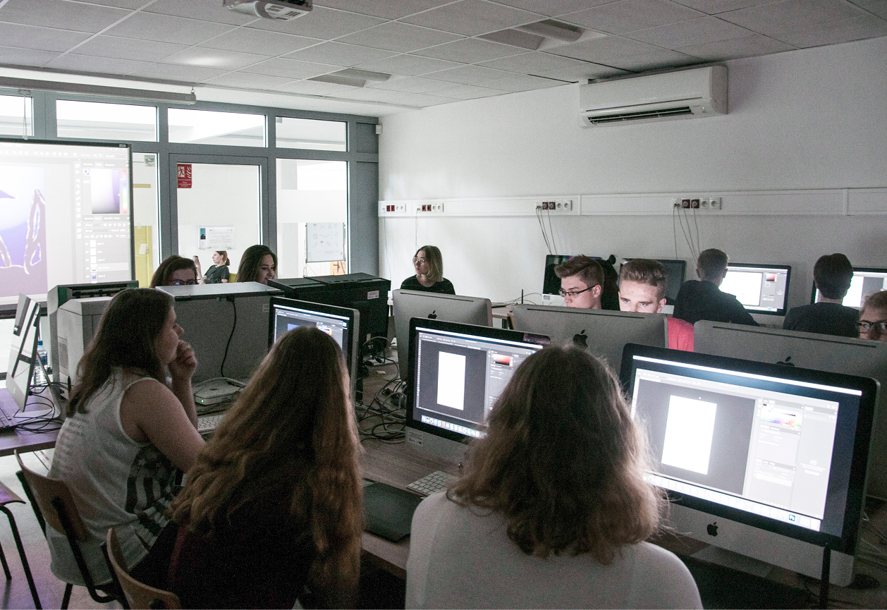Digital illustration workshop in a computer lab